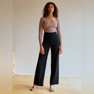 Aritzia Lincoln Pant - High Waist Wide Leg - Black 6